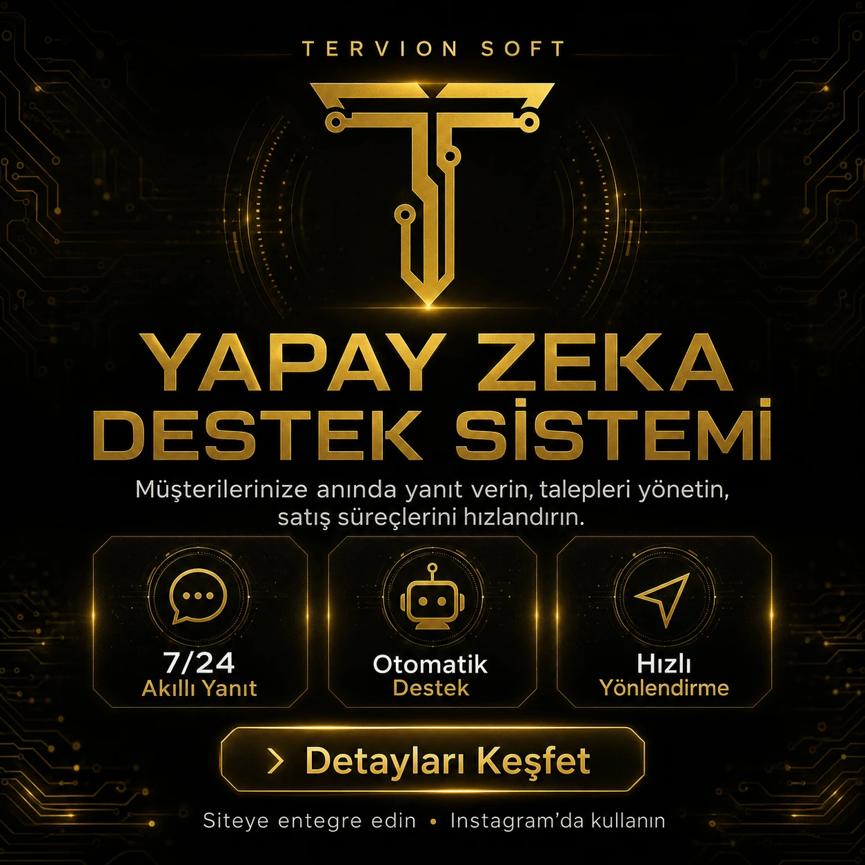 Tervion AI Destek Sistemi - Yapay Zeka Müşteri Destek Asistanı